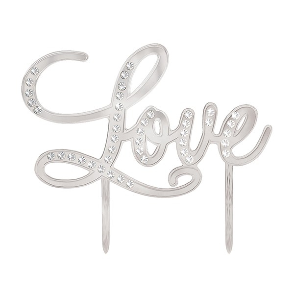 Cake Topper - Love - Silver